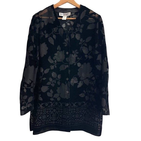 Norton McNaughton Tops - Norton McNaughton Blouse 12 Y2K Burnout Velvet Vampy Whimsigoth Fairy Grunge